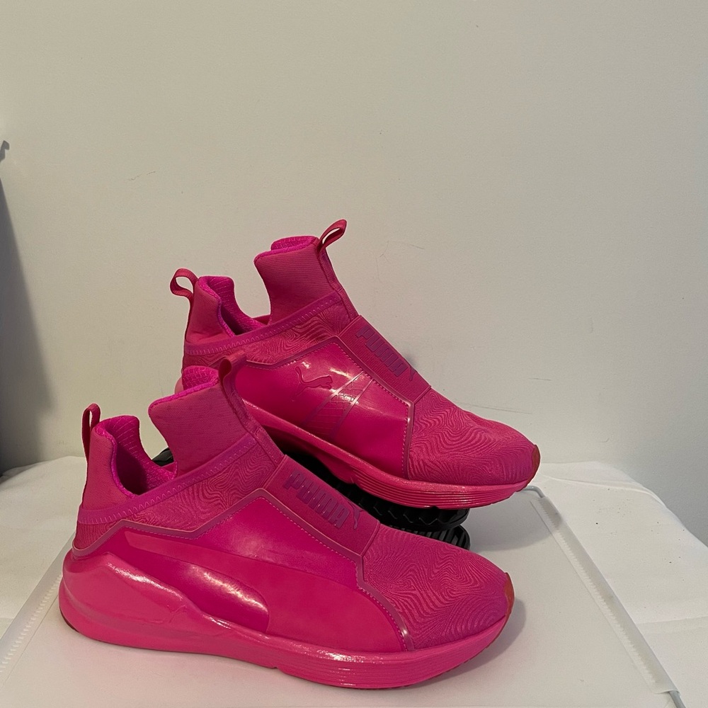 PUMA, Fierce Core/Bright "Pink Glow" High-Top Slip-on Trainers, NWOT